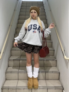「アイテム（ソックス/靴下）」を使った、WEGOさん（レディース・155cm）の秋コーディネート
