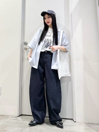「WEGO(ウィゴー)のWEGO/ハトメベルトポインテッドシューズ(パンプス)」を使った、WEGOさん(レディース・160cm)の夏コーディネート