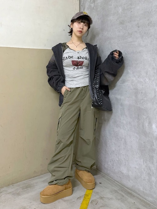 ダスティフードデニムブルゾン