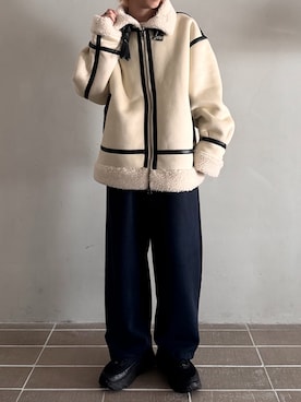 「アイテム（ムートンコート）」を使った、WEGOさん（メンズ・163cm）の秋コーディネート