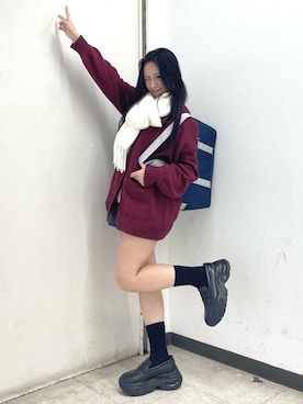 「アイテム（トートバッグ）」を使った、WEGOさん（レディース・145cm）の冬コーディネート