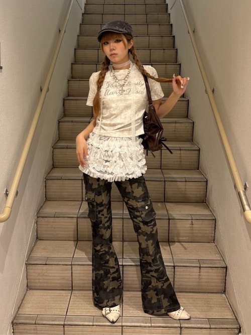 Diesel P-Affal カモフラージュ 迷彩 ストレッチ フレア パンツ DISPARK/【25年春夏新作】カモフラブッシュフレアパンツ