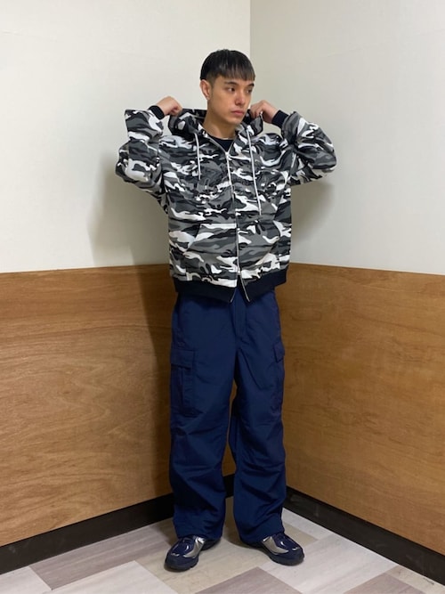 tear R drop パーカー　ネイビー　L パネルビックマウンテンパーカー | 岡山デニム通販のRipo trenta