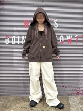 「アイテム（パーカー）」を使った、WEGOさん（レディース・158cm）の秋コーディネート