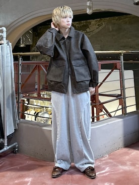 「アイテム（ライダースジャケット）」を使った、WEGOさん（メンズ・168cm）の秋コーディネート