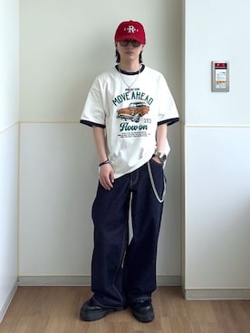 「アイテム（キャップ）」を使った、WEGOさん（メンズ・160cm）の春コーディネート