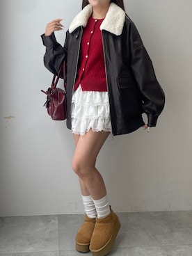 「アイテム（ブルゾン）」を使った、WEGOさん（レディース・155cm）の冬コーディネート