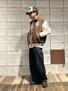 「アイテム（スタジャン）」を使った、WEGOさん（メンズ・170cm）の秋コーディネート