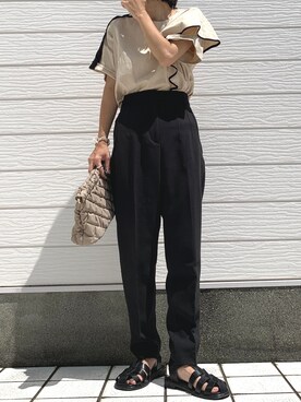 「Casselini（キャセリーニ）のアイテム（サンダル）」を使った、Q♥Officialさん（レディース・155cm）の夏コーディネート