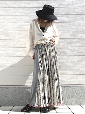 「Casselini（キャセリーニ）のアイテム（サンダル）」を使った、Q♥Officialさん（レディース・155cm）の春コーディネート