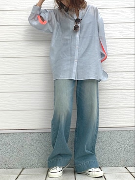 「スリットシャツ」｜Q♥Officialさん（レディース・155cm）の春コーディネート