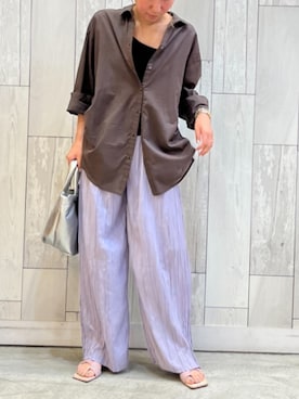 「ミニトート」｜「アイテム（サンダル）」を使った、Q♥Officialさん（レディース・157cm）の夏コーディネート