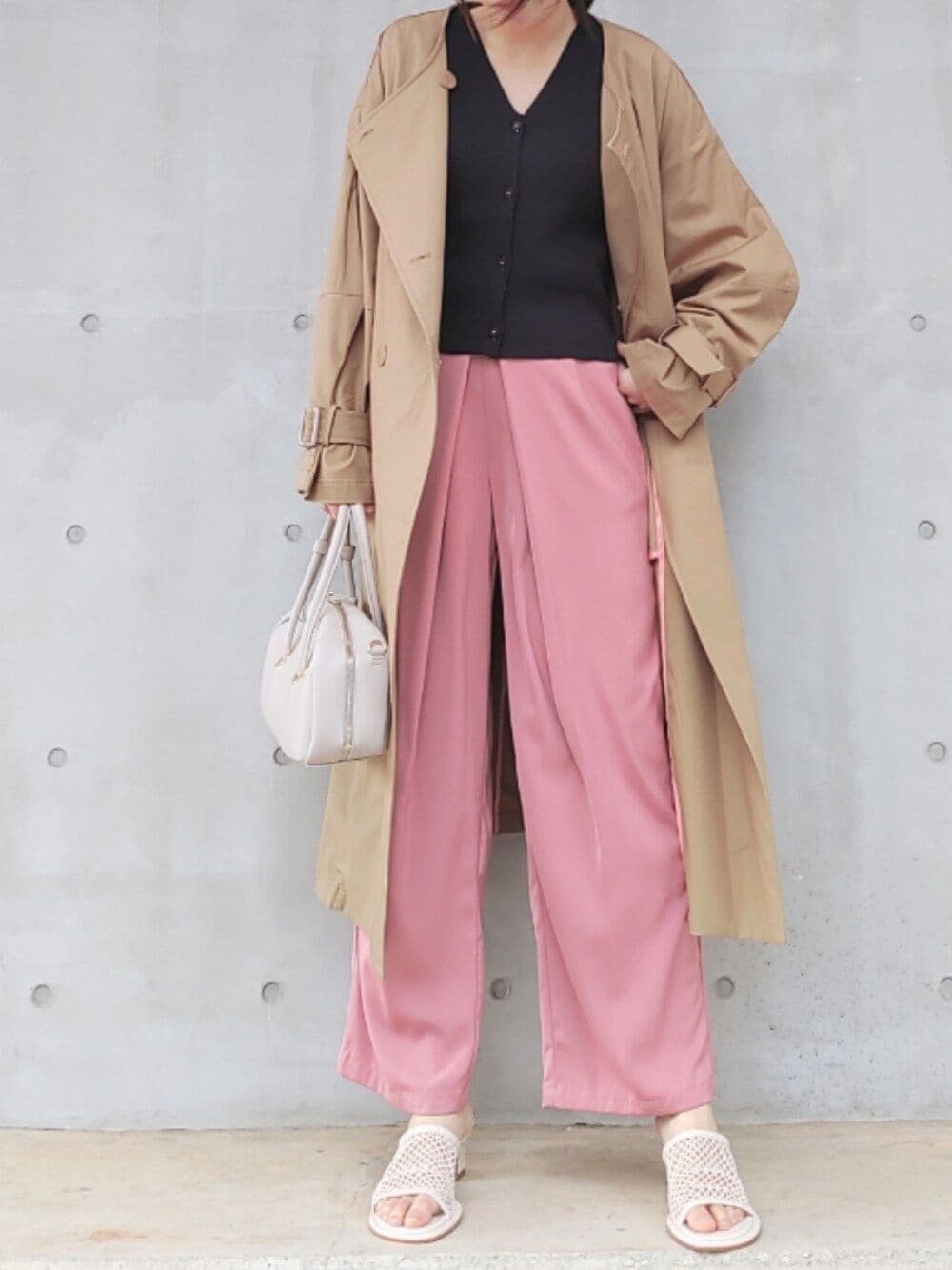 JUSGLITTY マットサテンワークパンツ　ピンク JUSGLITTY マットサテンワークパンツ ピンク