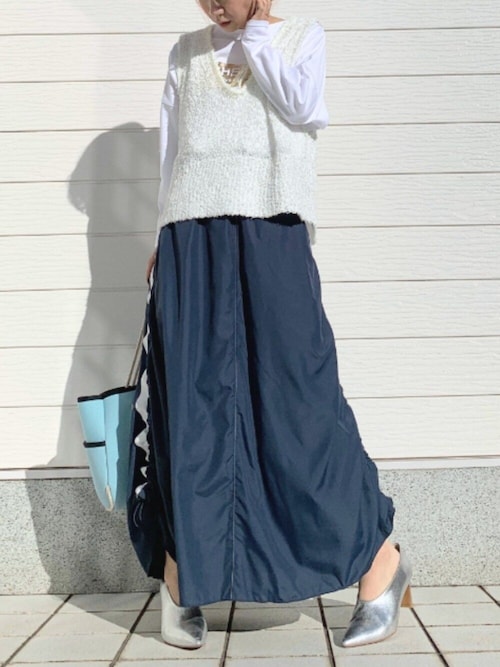 セール】スクエア箔プリントロンT（Tシャツ/カットソー）｜Q