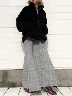 「CELINE」｜「アイテム（ダウンジャケット/コート）」を使った、Q♥Officialさん（レディース・155cm）の夏コーディネート