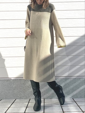 「Casselini（キャセリーニ）のアイテム（ブーツ）」を使った、Q♥Officialさん（レディース・155cm）の冬コーディネート
