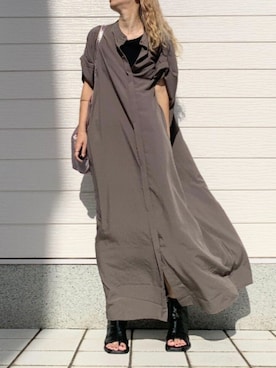 「アイテム（シャツワンピース）」を使った、Q♥Officialさん（レディース・155cm）の夏コーディネート
