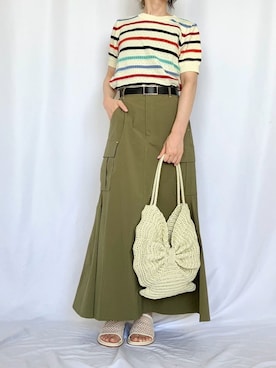 「アイテム（ベルト）」を使った、Q♥Officialさん（レディース・158cm）の夏コーディネート