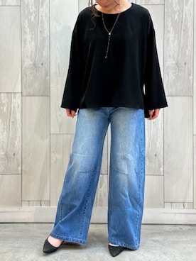 「ブリーチデニム」｜Q♥Officialさん（レディース・157cm）の春コーディネート