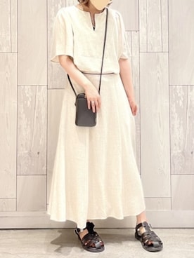 「Casselini（キャセリーニ）のアイテム（サンダル）」を使った、Q♥Officialさん（レディース・154cm）の夏コーディネート