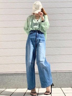 「ブリーチデニム」｜Q♥Officialさん（レディース・155cm）の春コーディネート