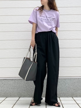 「カラーTシャツ」｜Q♥Officialさん（レディース・155cm）の春コーディネート