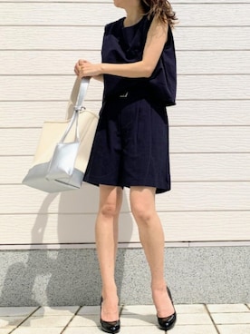 「Q（キュー）のアイテム（セットアップ）」を使った、Q♥Officialさん（レディース・155cm）の春コーディネート