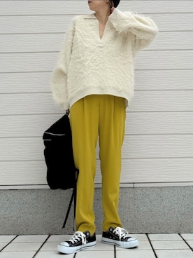 「アイテム（バックパック/リュック）」を使った、Q♥Officialさん（レディース・155cm）の秋コーディネート