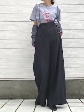 「Q（キュー）のアイテム（オールインワン・サロペット）」を使った、Q♥Officialさん（レディース・155cm）の秋コーディネート
