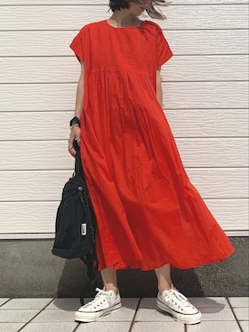 「半袖」｜「アイテム（その他）」を使った、Q♥Officialさん（レディース・155cm）の春コーディネート