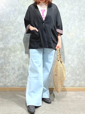 「Q（キュー）のアイテム」を使った、Q♥Officialさん（レディース・157cm）の春コーディネート
