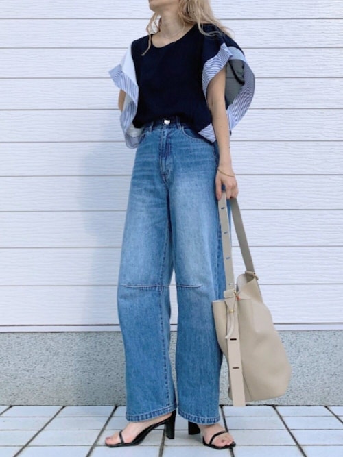Q ブラウス シャツ ウェーブシフォンブラウス レディース