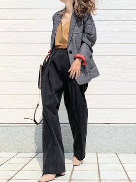 「Q（キュー）のアイテム（テーラードジャケット）」を使った、Q♥Officialさん（レディース・155cm）の夏コーディネート