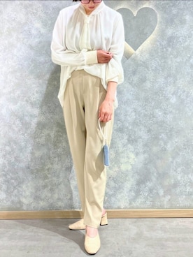 「Q（キュー）のアイテム（パンツ）」を使った、Q♥Officialさん（レディース・164cm）の春コーディネート