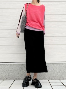 「ZARA（ザラ）のアイテム（ローファー）」を使った、Q♥Officialさん（レディース・155cm）の秋コーディネート