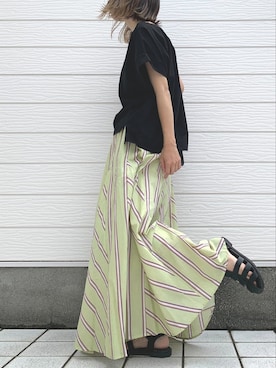 「Casselini（キャセリーニ）のアイテム（サンダル）」を使った、Q♥Officialさん（レディース・155cm）の夏コーディネート