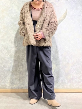 「アイテム（サロペット/オーバーオール）」を使った、Q♥Officialさん（レディース・164cm）の秋コーディネート