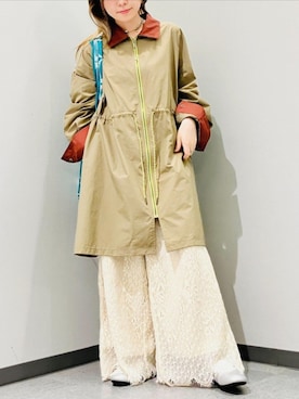 「Q（キュー）のスカラレースワイドパンツ（その他パンツ）」を使った、Q♥Officialさん（レディース・147cm）の秋コーディネート