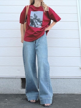 「アイテム（トートバッグ）」を使った、Q♥Officialさん（レディース・155cm）の夏コーディネート