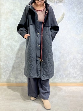 「アイテム（サロペット/オーバーオール）」を使った、Q♥Officialさん（レディース・164cm）の秋コーディネート