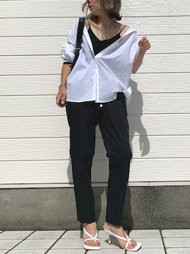 「ラウンドバッグ」｜「アイテム（パンツ）」を使った、Q♥Officialさん（レディース・155cm）の夏コーディネート