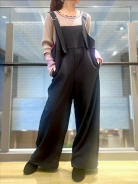 「アイテム（オールインワン・サロペット）」を使った、Q♥Officialさん（レディース・153cm）の秋コーディネート