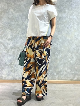 「Q（キュー）のアイテム（パンツ）」を使った、Q♥Officialさん（レディース・154cm）の夏コーディネート
