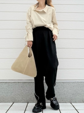 「ZARA（ザラ）のアイテム（ローファー）」を使った、Q♥Officialさん（レディース・155cm）の夏コーディネート