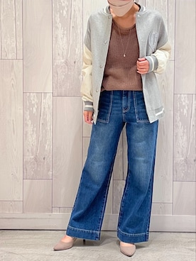 「ワッペン」｜「アイテム（スタジャン）」を使った、Q♥Officialさん（レディース・157cm）の夏コーディネート