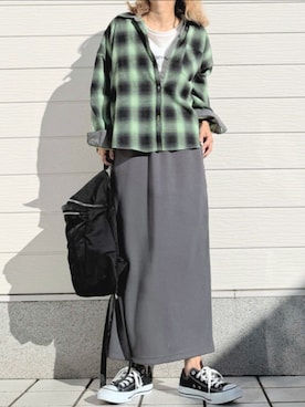 「アイテム（バックパック/リュック）」を使った、Q♥Officialさん（レディース・155cm）の秋コーディネート