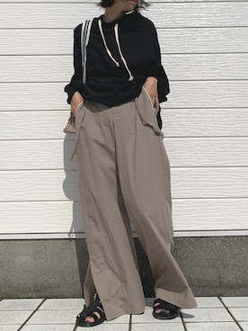 「Casselini（キャセリーニ）のアイテム（サンダル）」を使った、Q♥Officialさん（レディース・155cm）の夏コーディネート