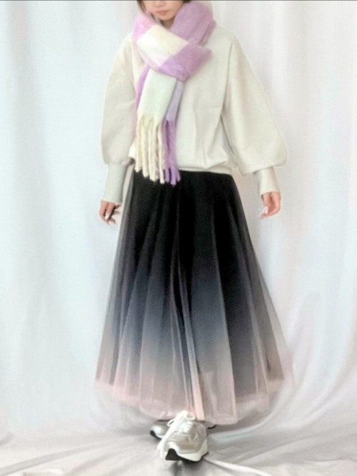 グラデーションチュールスカート（スカート）｜Q（キュー）の