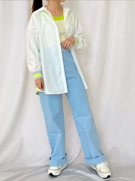 「Q（キュー）のアイテム（パンツ）」を使った、Q♥Officialさん（レディース・153cm）の春コーディネート