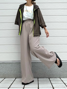 「Q（キュー）のアイテム（パンツ）」を使った、Q♥Officialさん（レディース・155cm）の夏コーディネート